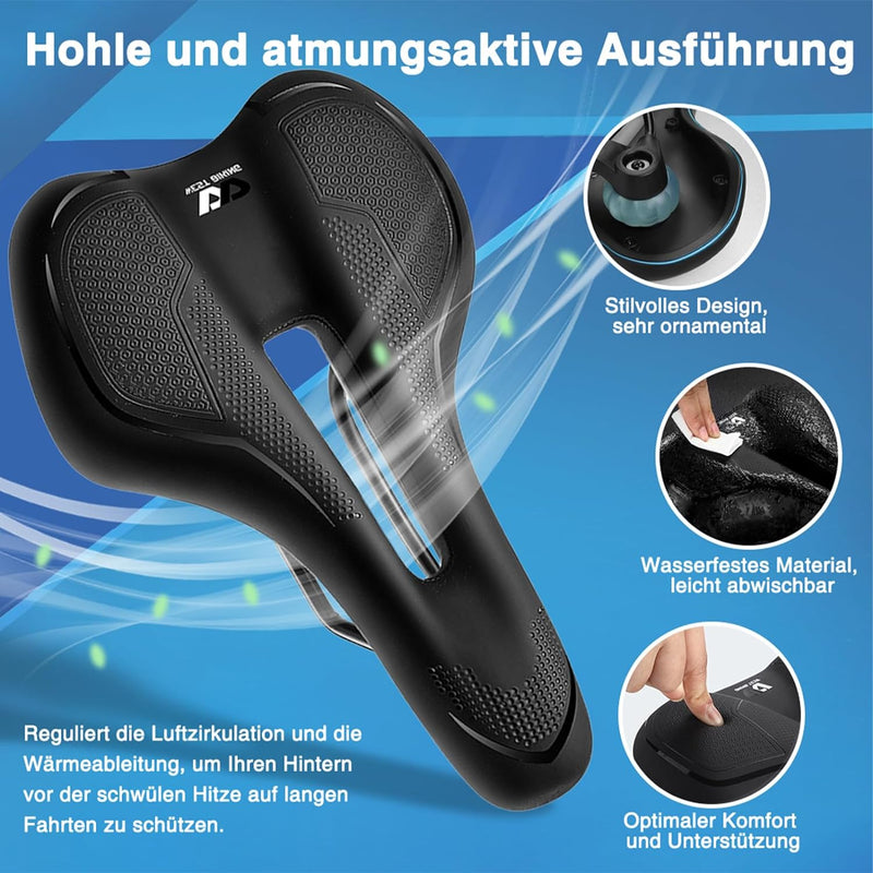 Bike Sattel Premium Universal Cloud Plus Fahrradsattel Bequem Weich Memory Schaum Radsattel Cityrads