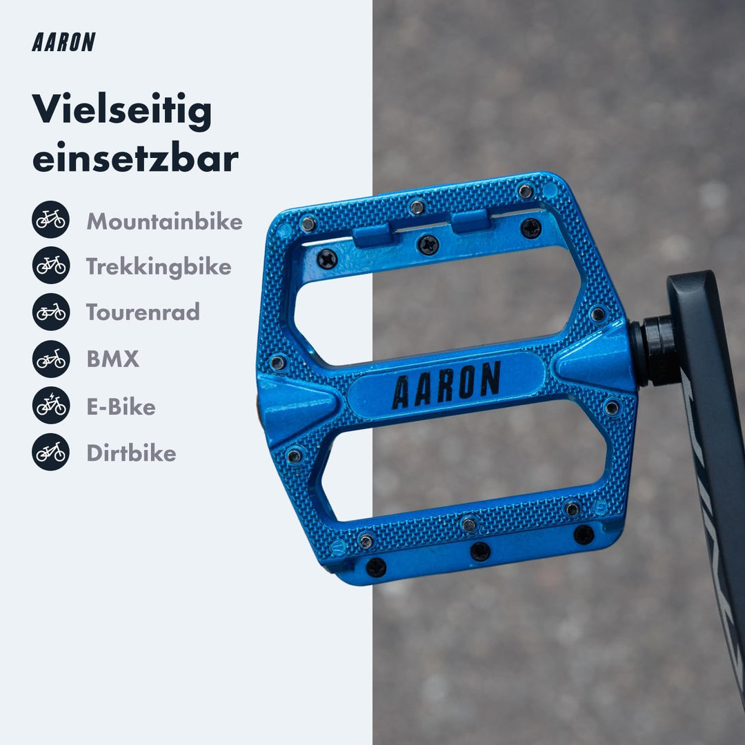 AARON Rock - MTB Pedale Fahrrad aus Alu mit abgedichteten Industrie-Kugellager, rutschfest durch aus