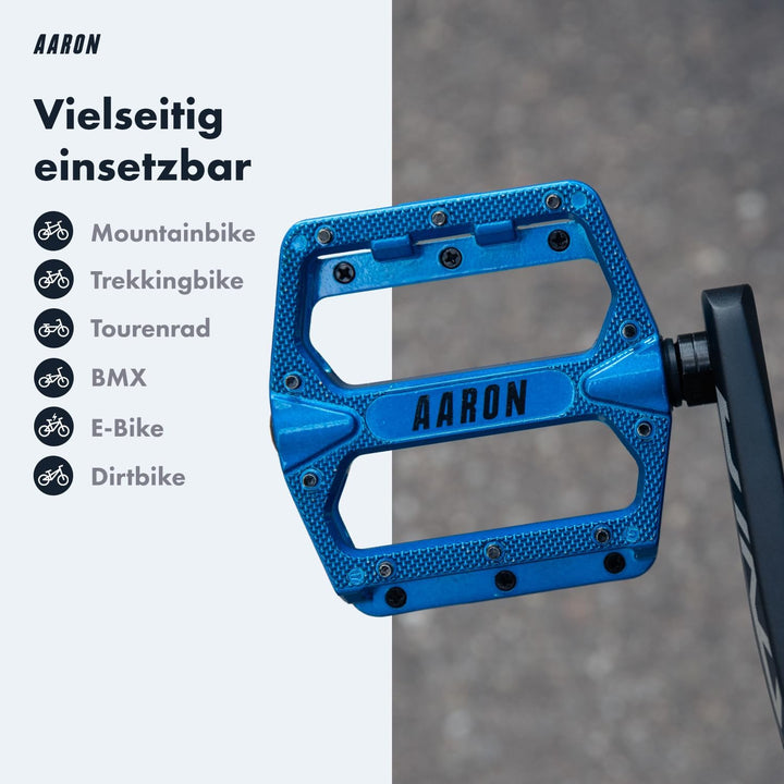 AARON Rock - MTB Pedale Fahrrad aus Alu mit abgedichteten Industrie-Kugellager, rutschfest durch aus