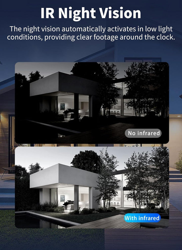 Diyeeni 1080P Kabellose Türklingelkamera, Full HD IR-Nachtsicht, PIR-Bewegungserkennung, 5G-WLAN-Ver