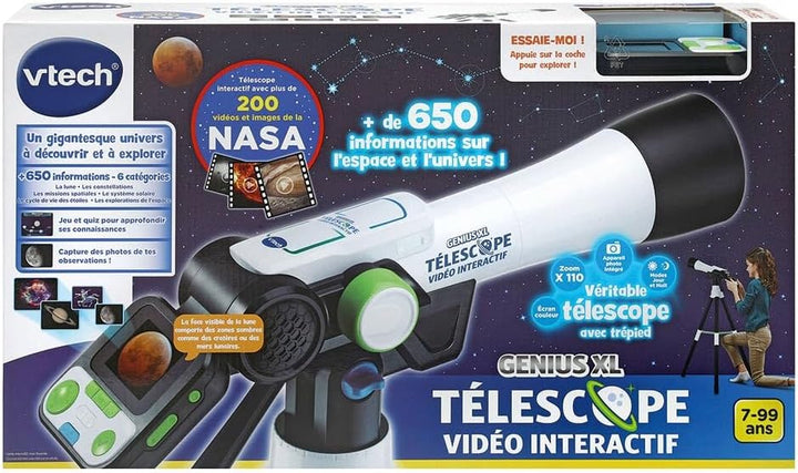 VTech - Genius XL Interaktives Video-Teleskop für Kinder mit digitalem Farbdisplay, Fotos und Videos