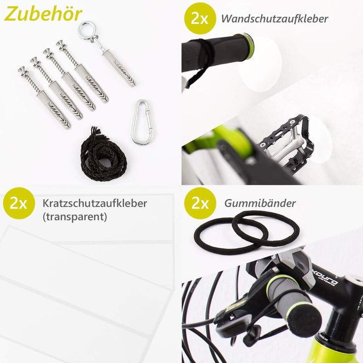 WANDKINGS BIKEPOD Wandhalter - Transparent - für 1 Fahrrad, Rennrad, Mountainbike & mehr - Wandhalte
