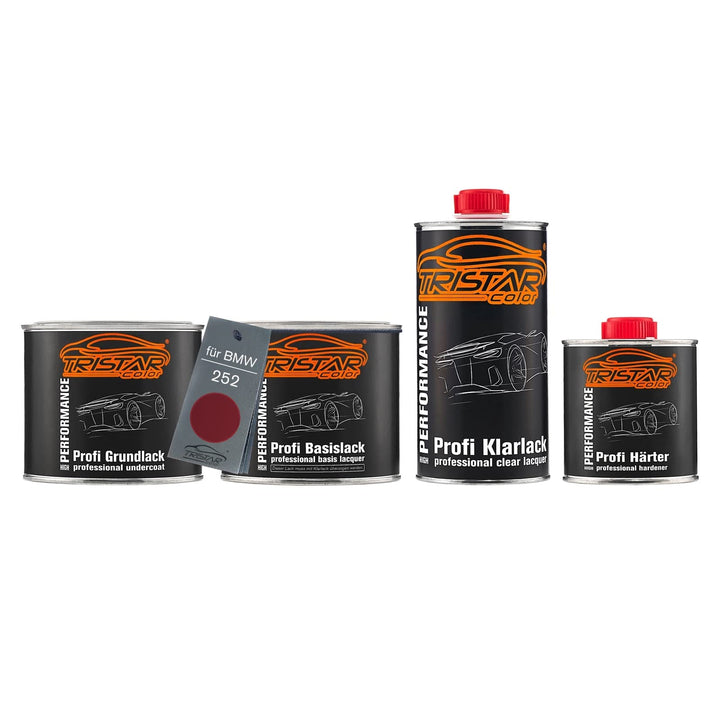 TRISTARcolor Autolack Set Dose spritzfertig für BMW 252 Calypsorot Metallic Grundlack + Basislack +