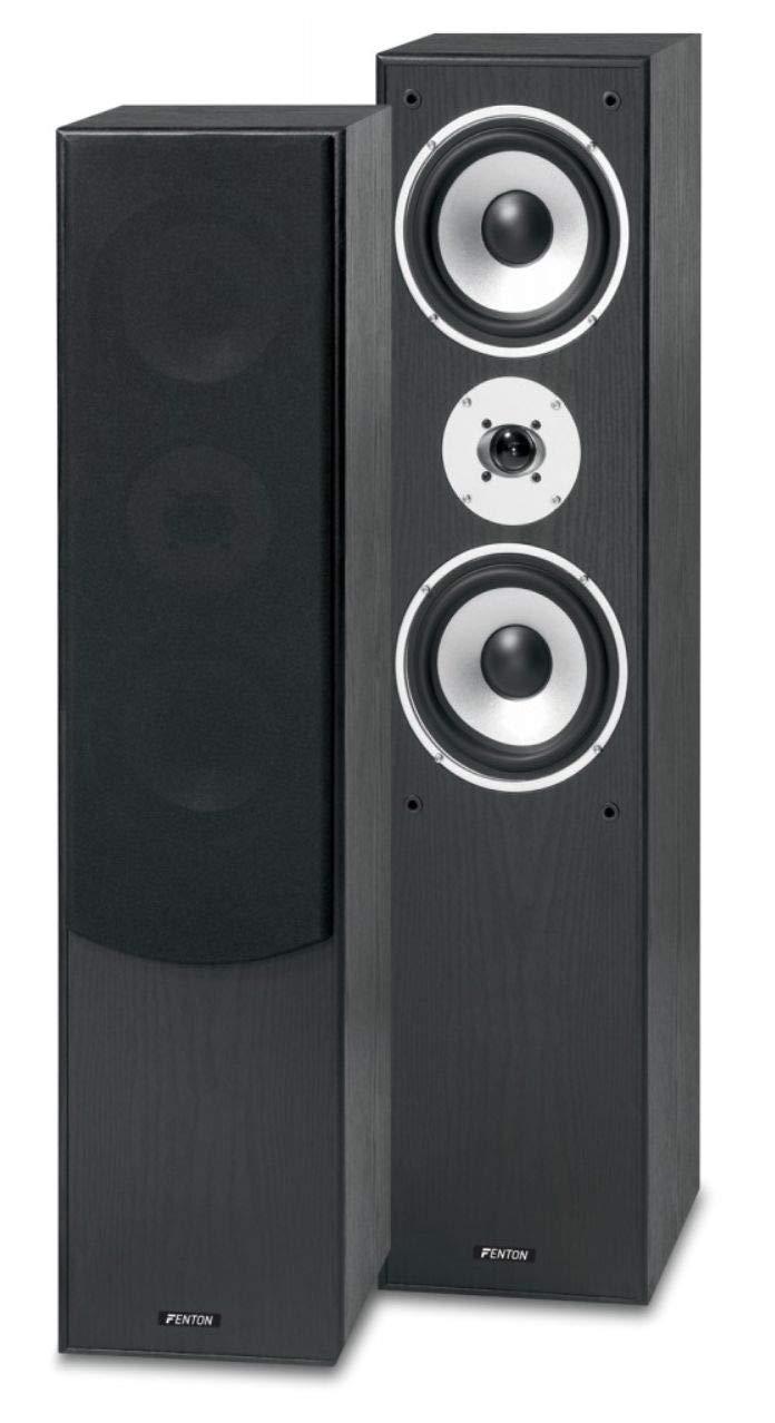 Fenton SHFT60B - HiFi Lautsprecher Tower Speaker, 500 Watt TV Soundanlage, 2X 6,5 Zoll Stereo 3-Wege