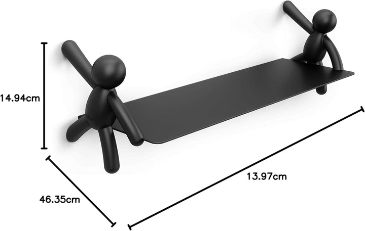 Umbra Buddy schwebendes Wandregal Shelves & Magazine Racks, Steel, Black, Einheitsgrösse, Zeitgenöss