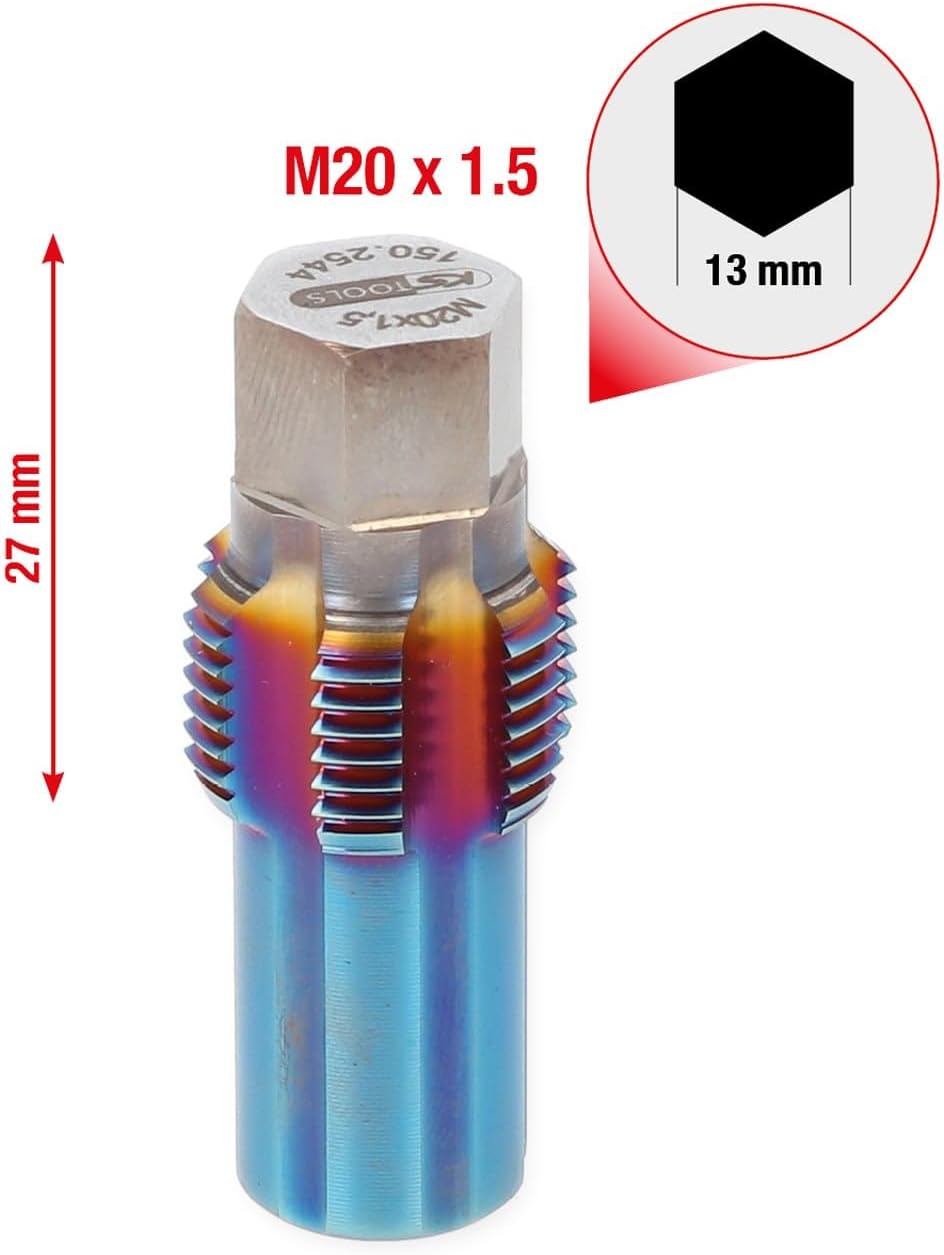 KS Tools 150.2544 Gewindeschneider mit Führungsbolzen für NOX-Sensoren, M20x1,5