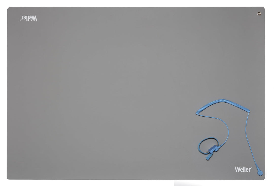 Weller T0051403799 Antistatische ESD Premium Tisch-Lötmatten Set, Grauer Lötmattensatz Grey Solderin