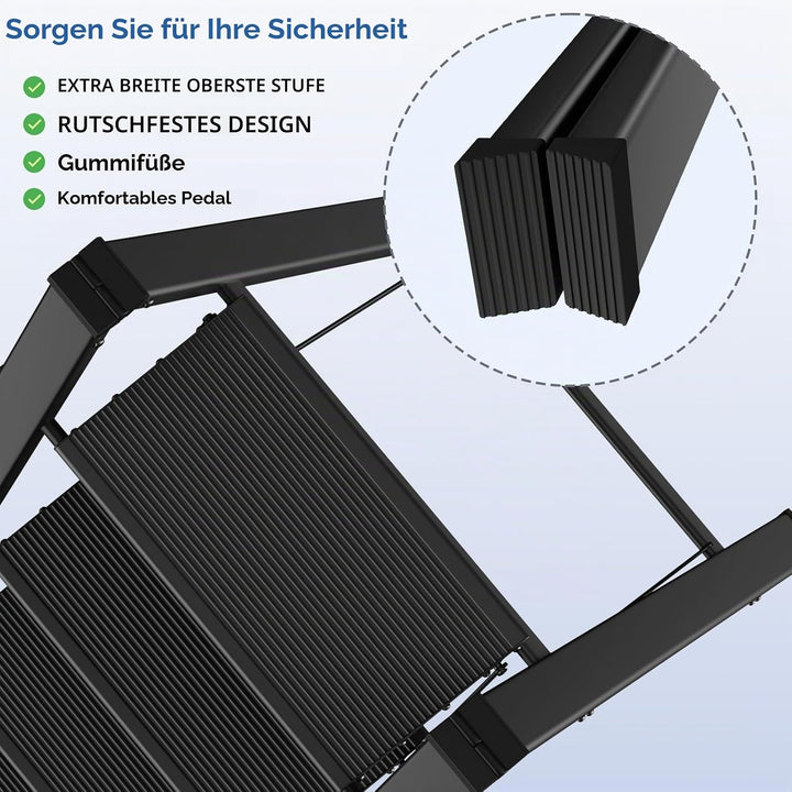 Klappleiter aus Aluminium Trittleiter 4-Stufen-Leiter rutschfeste Trittfläche tragbare Leiter für Zu