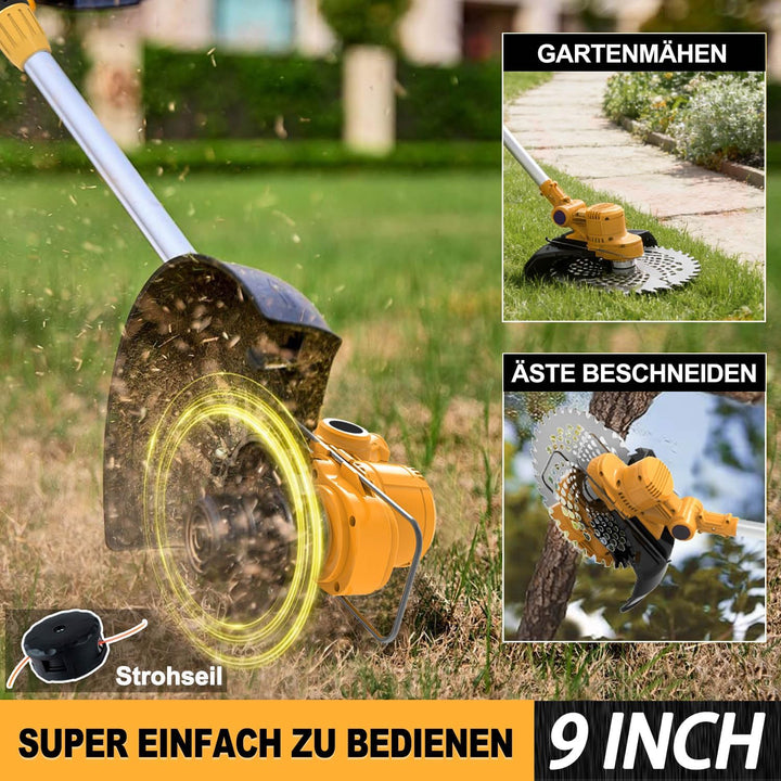 Rasentrimmer mit Akku für Makita-Akkus, 21V - 750W Motor -20000U/min, 4-in-1 Freischneider akku, 90°