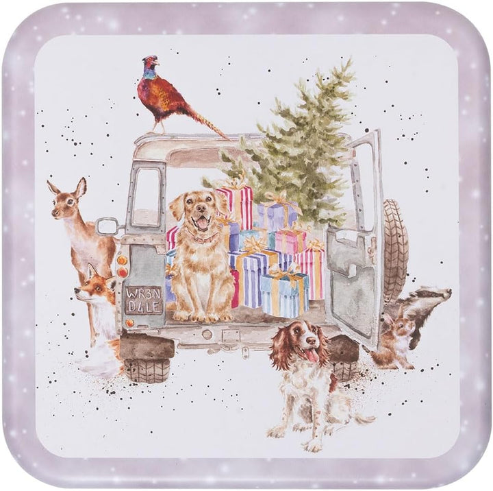 Wrendale Designs Quadratische Dose mit Winterwaldtiermotiven