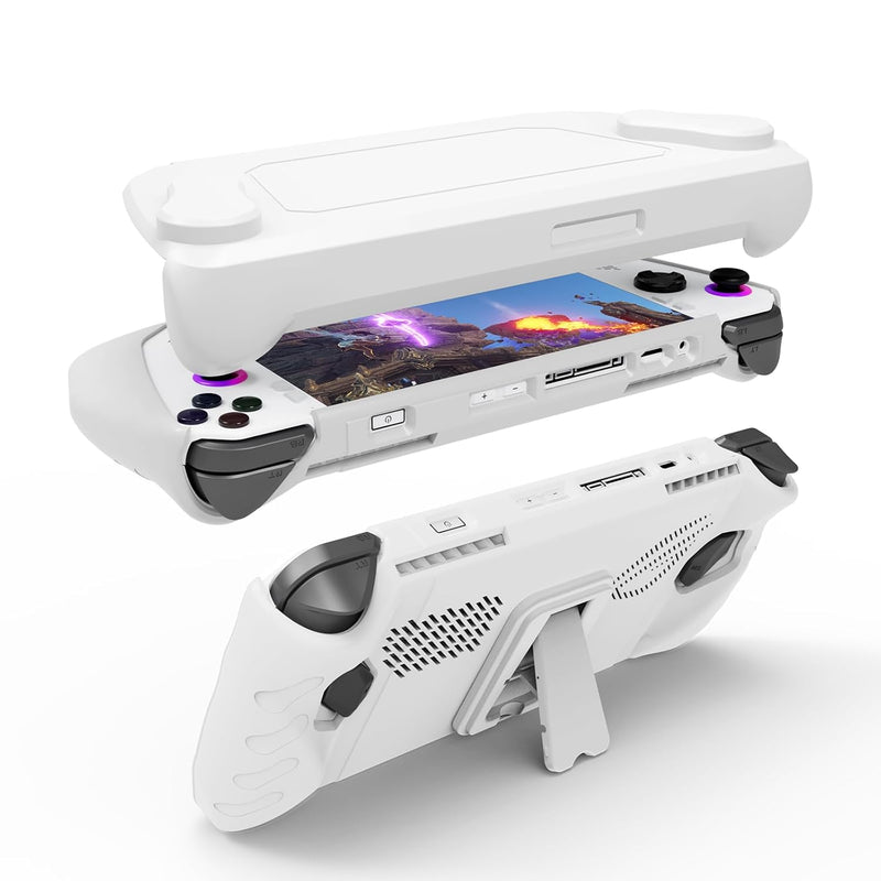 JOYSOG Silikon-Schutzhülle für ASUS ROG Ally Spielkonsole, Handheld-Schutzabdeckung, Zubehör (weiss)