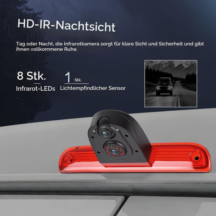 SIXWIN 720P Rückfahrkamera mit Bremsleuchte, Auto Rückfahrkamera für Fiat Ducato 2006-2018 | Peugeot