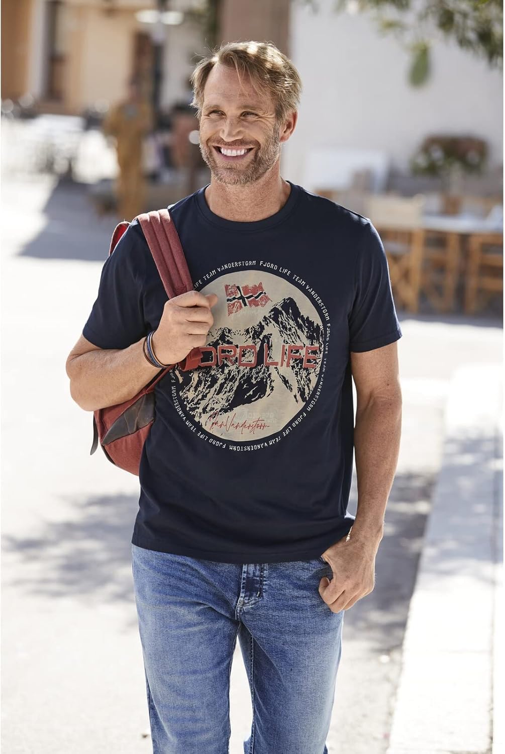 Jan Vanderstorm Herren T-Shirt Benyamin XXL Grosse Grössen Dunkelblau, XXL Grosse Grössen Dunkelblau