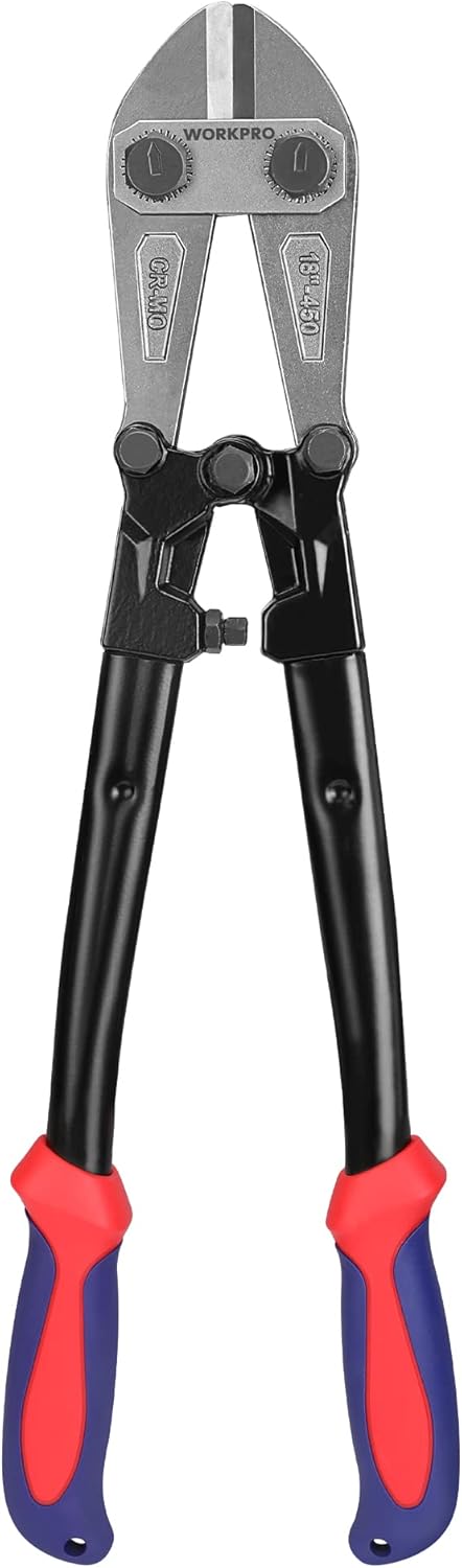 WORKPRO Bolzenschneider, Bi-Material-Griff mit weichem Gummigriff, 45,7 cm, Chrom-Molybdän-Stahlklin