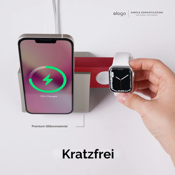 elago MS5 Duo Ladestation Kompatibel mit MagSafe Ladegerät,Kompatibel mit iPhone 15, 14, 13, 12 Seri