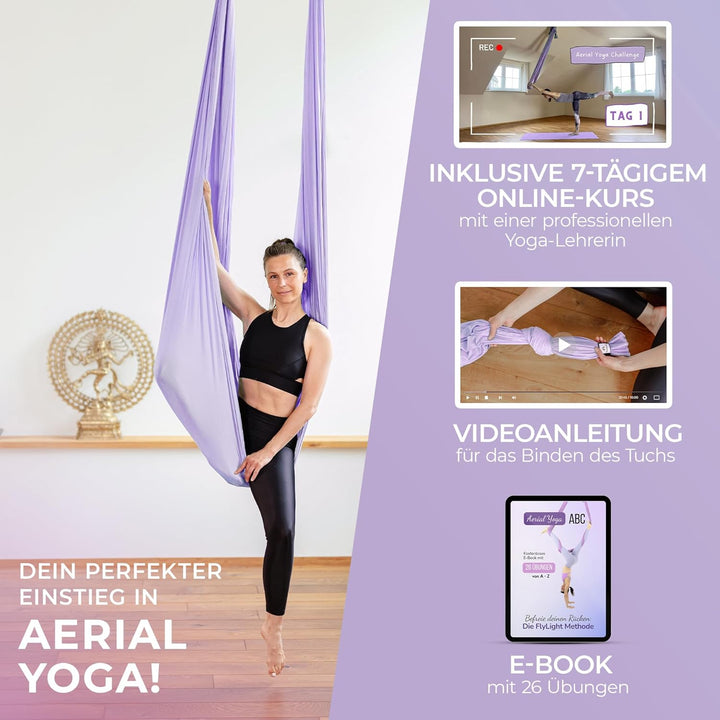 Yosana Hängematte | Komplettset inkl. Befestigung | TÜV geprüft | Nylon Tuch 5m x 2,6m