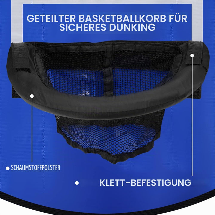 Trampolin Basketballkorb, Abreissrand zum Eintauchen TrampolinBasketballaufsatz mit Mini Basketbälle