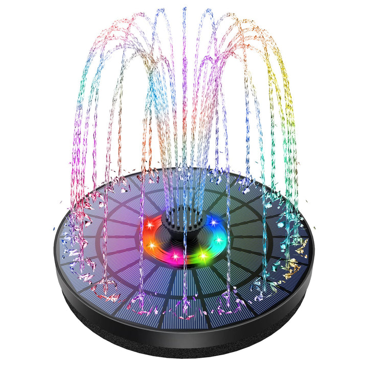 AISITIN LED Solar Springbrunnen 5,5W Buntes Solarbrunnen für aussen 2025 Upgrade,Solar Teichpumpe mi