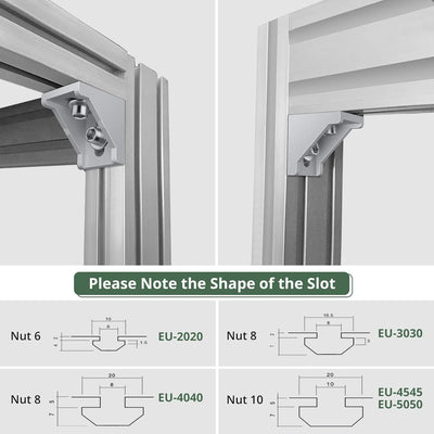EYPINS 40x Befestigungsmaterial, Aluprofil 40x40 40x80 Nut 8 Aluminium Raster Streben Winkel Befesti