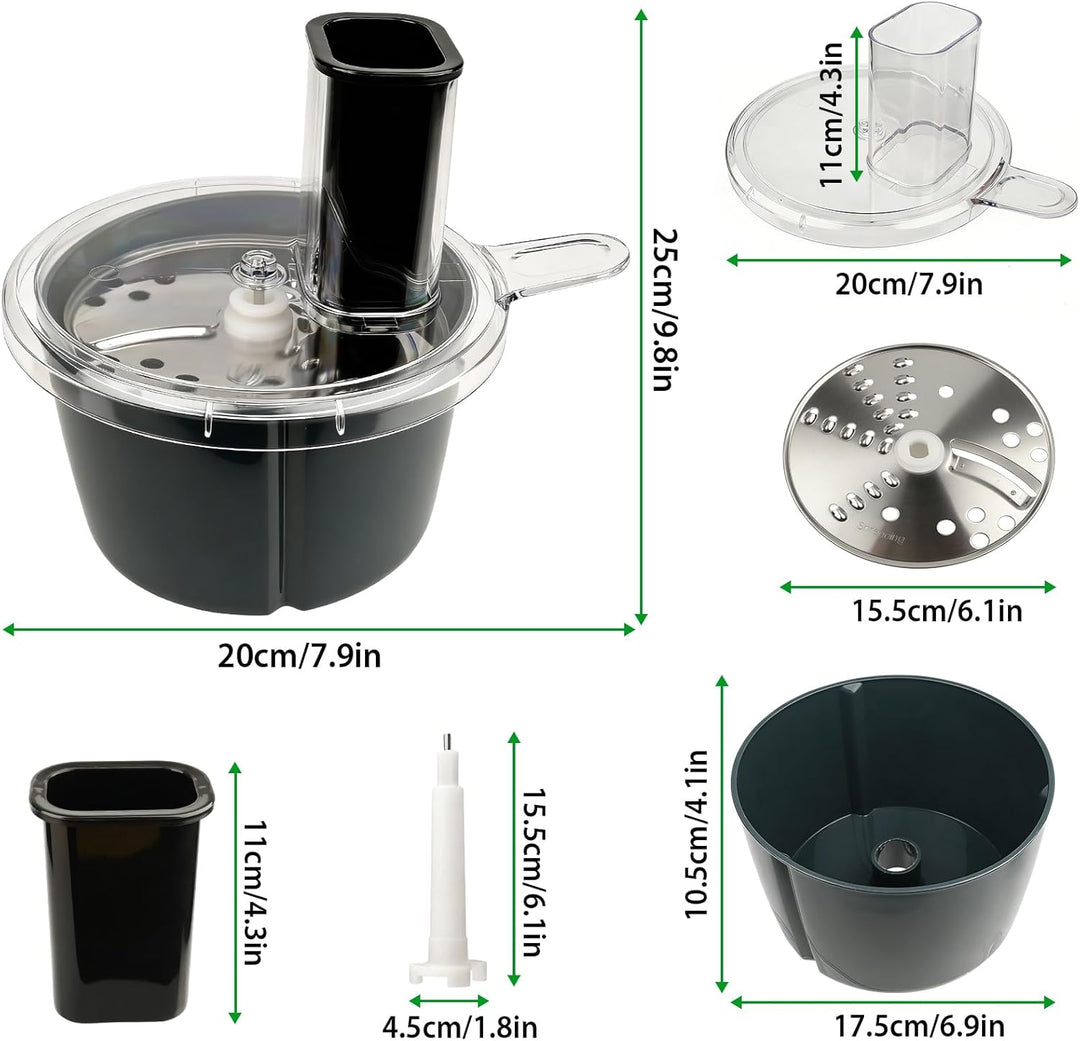 Multifunktionaler Gemüseschneider Kompatibel mit TM5 &amp; TM6 | Spiralschneider aus Edelstahl und ABS,