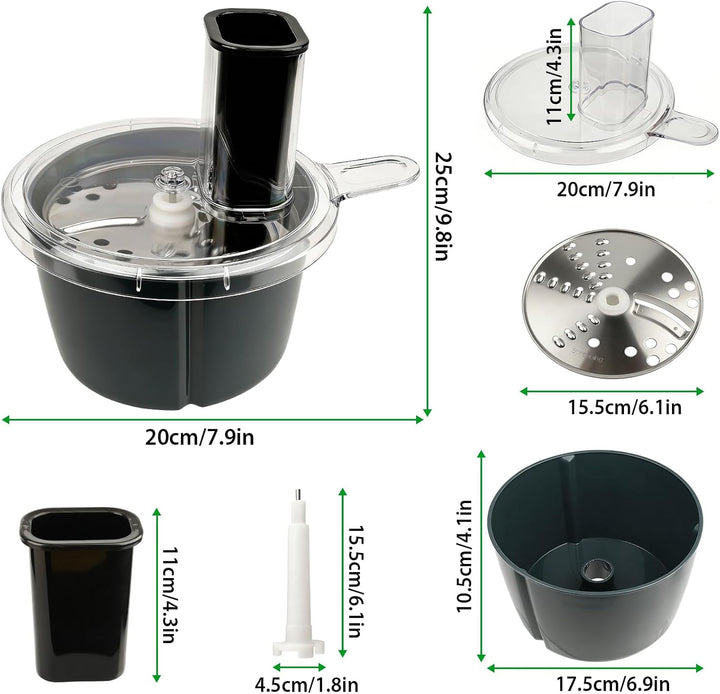 Multifunktionaler Gemüseschneider Kompatibel mit TM5 &amp; TM6 | Spiralschneider aus Edelstahl und ABS,