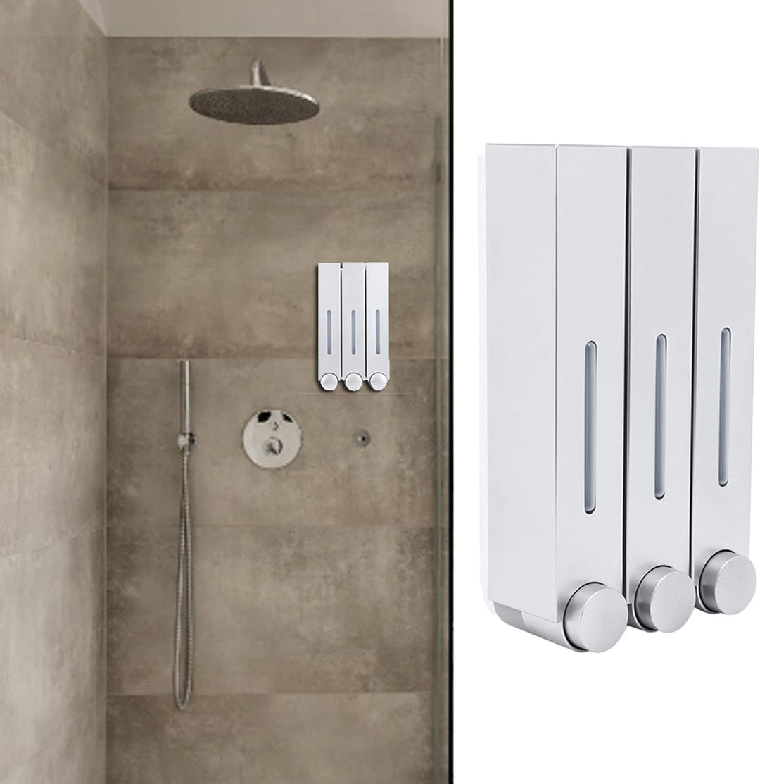 Shampoospender, Wandmontage, Dusche, Flüssigseifenspender, Manueller Seifenspender, DREI Kammern, Sh