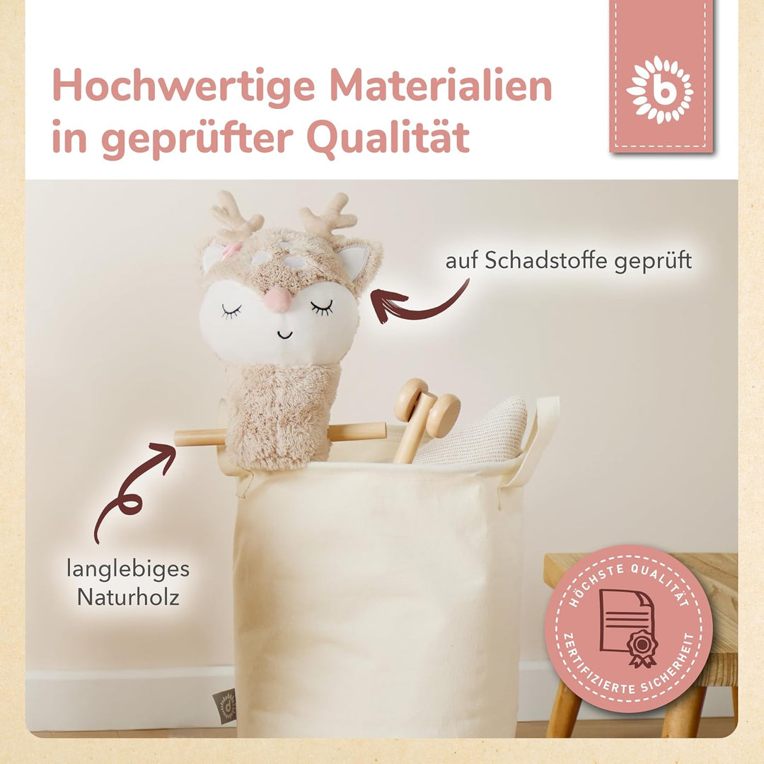 Bieco Steckenpferd Kinder Reh Ella | Hobby Horse Pferde | Steckenpferd Rollen | Steckentier Holz Pfe