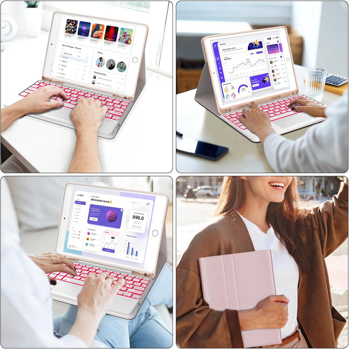 IVEOPPE Tastatur für iPad 6. Generation Con Touchpad - Hülle Tastatur für iPad 9.7, Magnetisch Abneh