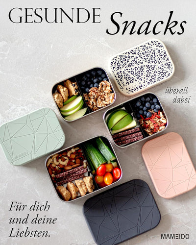 MAMEIDO Brotdose Edelstahl 800ml, flexiblem Trenner & Silikondeckel, Lunchbox Erwachsene, leichte Ve