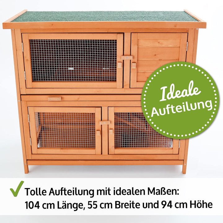 zooprinz Premium Hasenstall Mukkel – Kaninchenstall aus edlem massiven Vollholz ideal für draussen –