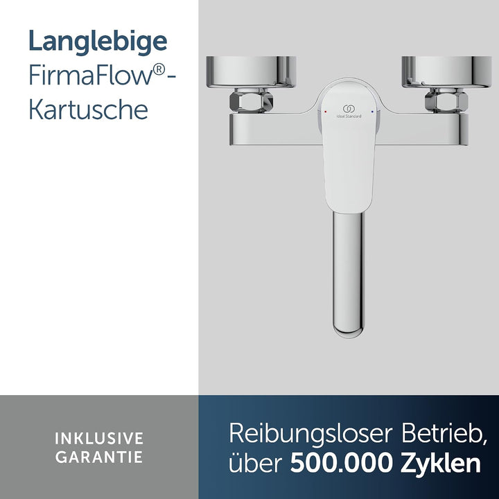 Armatur / Küchenarmatur CERAFLEX Ausladung 200 mm | zur Wandmontage, Schwenkbarer Rohrauslauf, S-Ans