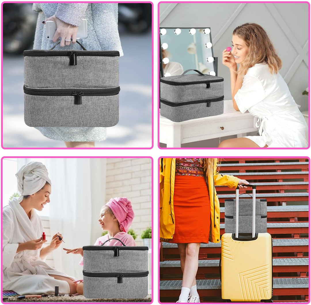 Nagellack Organizer Tasche, Doppelschicht Nagellack Aufbewahrung Box, Organizer Koffer für Nageldesi