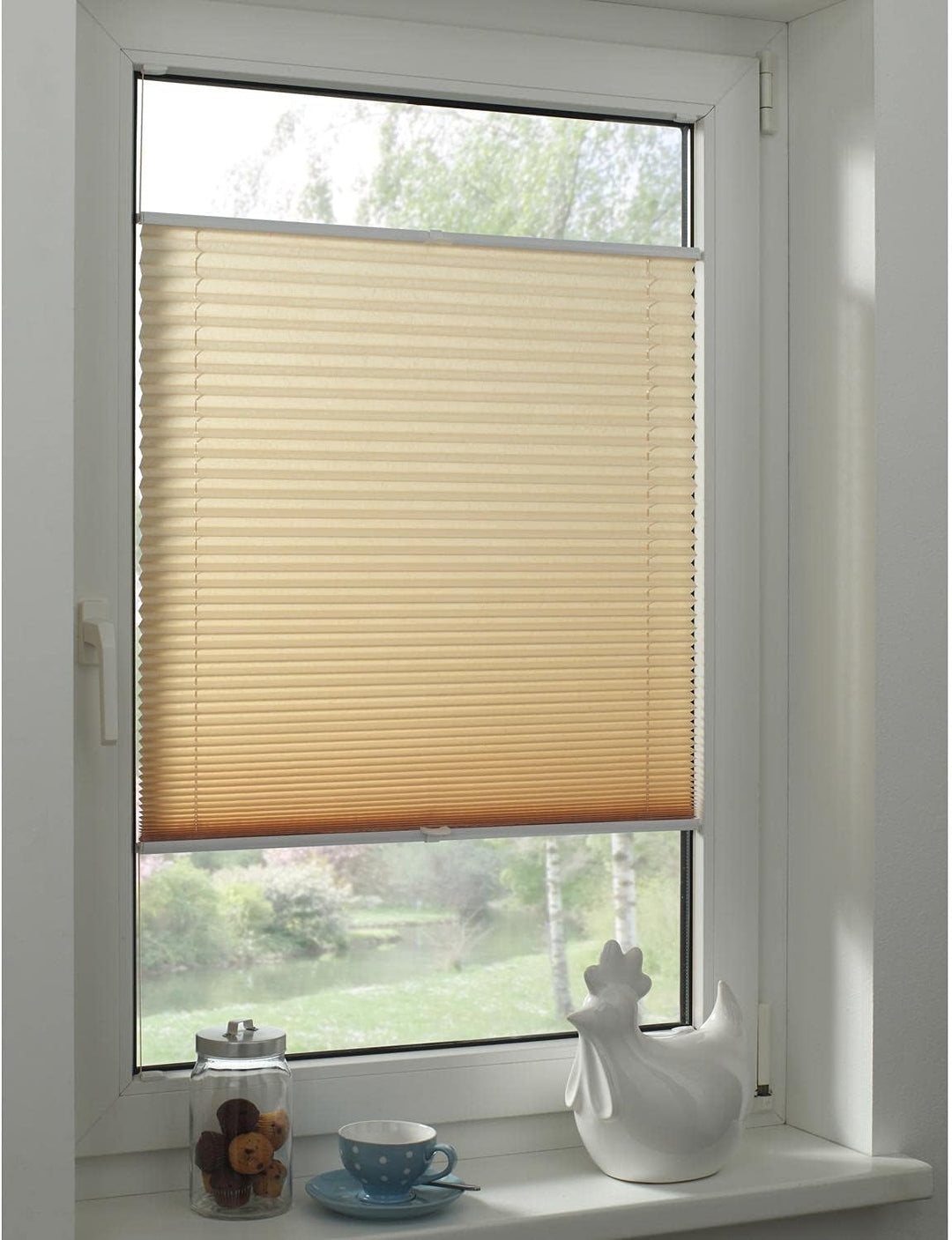 GARDINIA Plissee Concept Tageslicht, Blickdichtes Faltrollo, Alle Montage-Teile inklusive, EASYFIX P