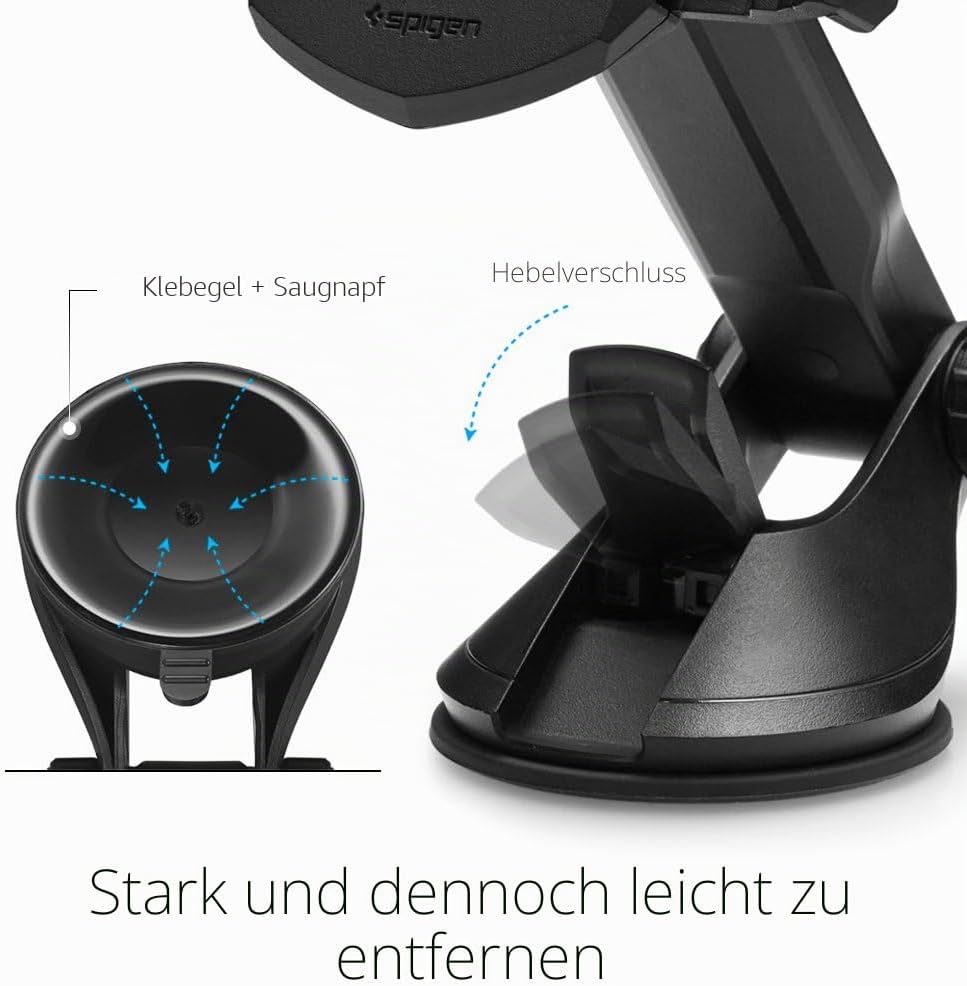 Spigen Kuel TS35(AP12T),Handyhalterung Auto,360 Grad,Ein Hand Bedienung,für Windschutzscheiben und A