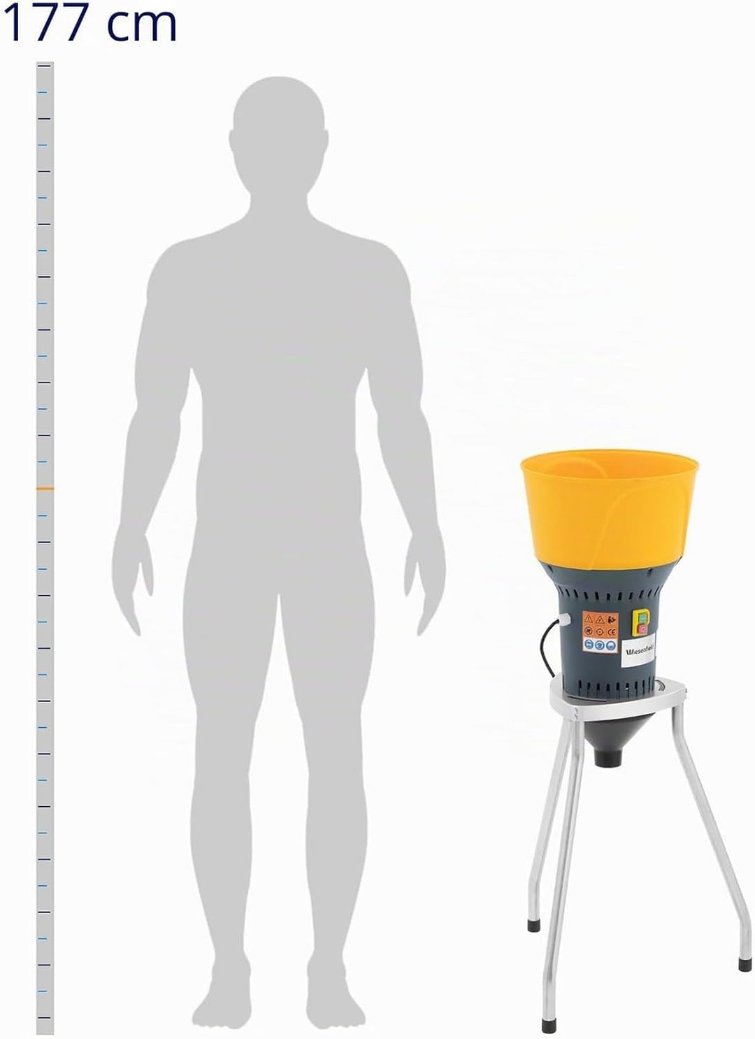 WIE-FC-60B Getreidemühle elektrisch 60 L 400 kg/h 1300 W mit Untergestell Getreidemühle Schrotmühle