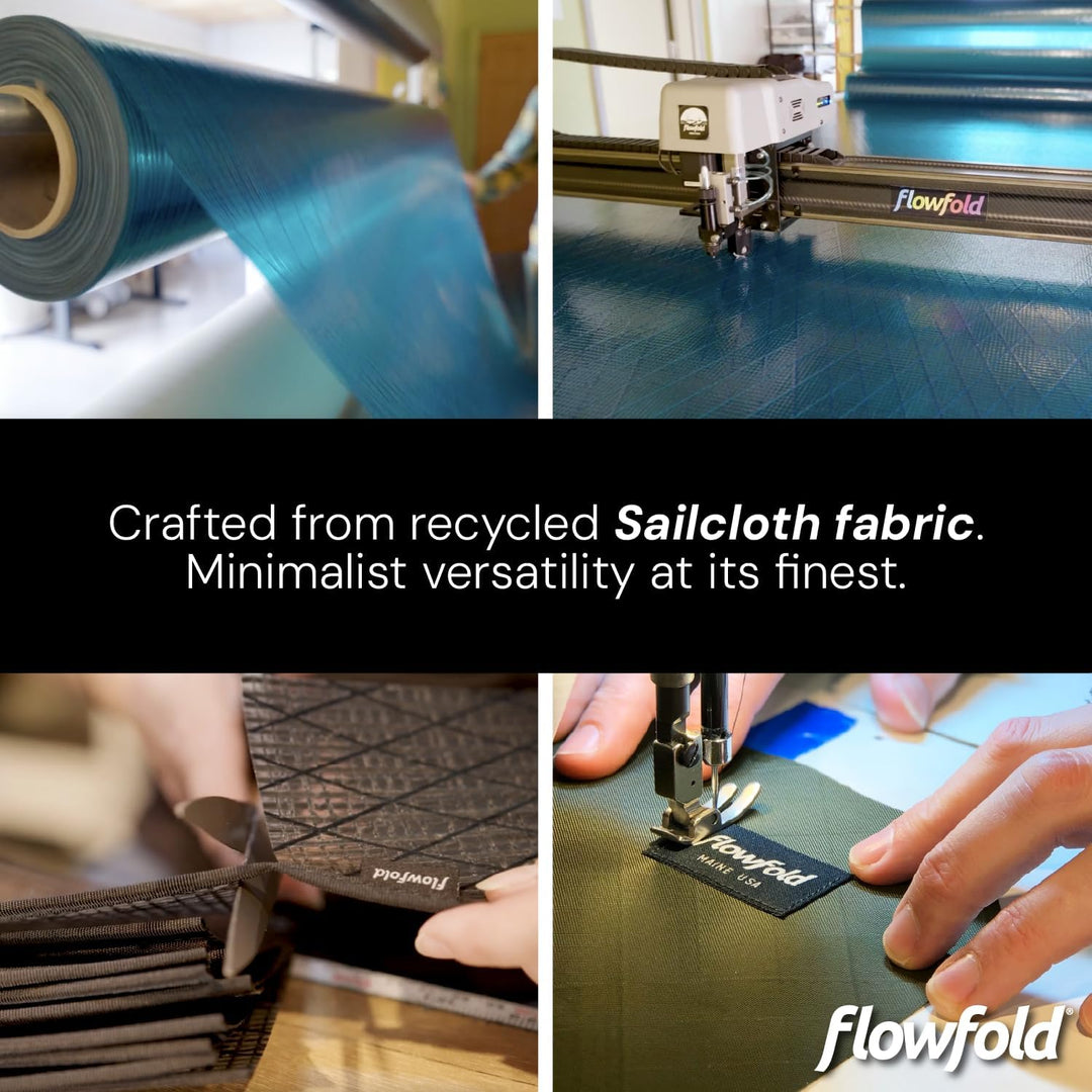 Flowfold Recycelte Segeltuch-Geldbörsen – Vanguard Bifold Wallet, Fronttasche, schlanke, minimalisti