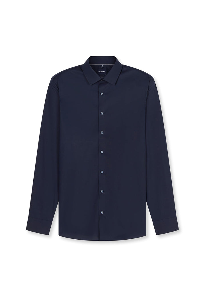 OLYMP Herren Oberhemd Langarm No. Six,Uni,super Slim,Urban Kent 36 Marine 18, 36 Marine 18