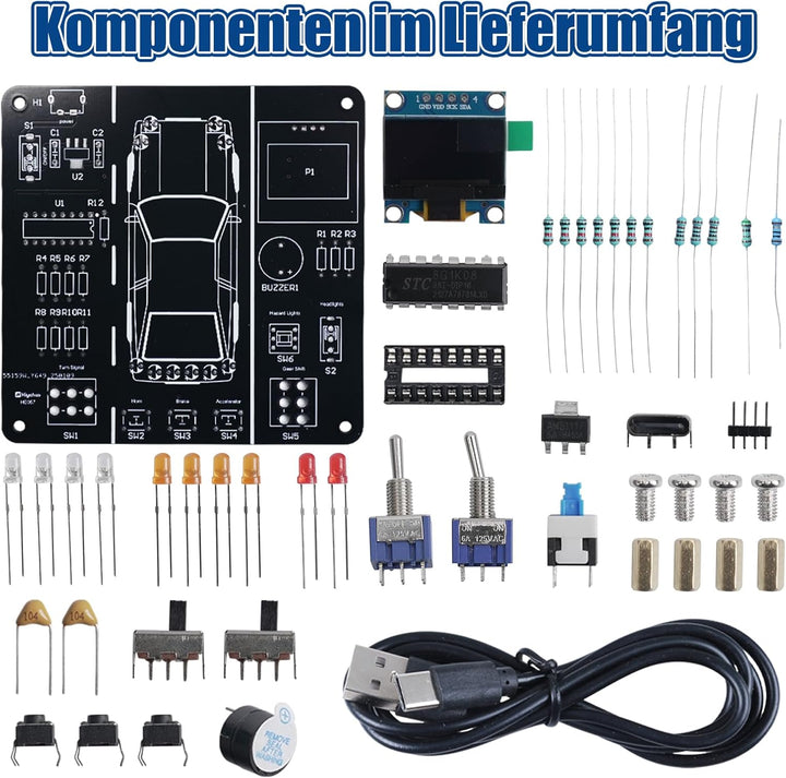 ElektoLoter Fahrsimulator Löt Bausatz, DIY Elektronik Bausatz mit Sounds und Lichter, STEM Lötbausät
