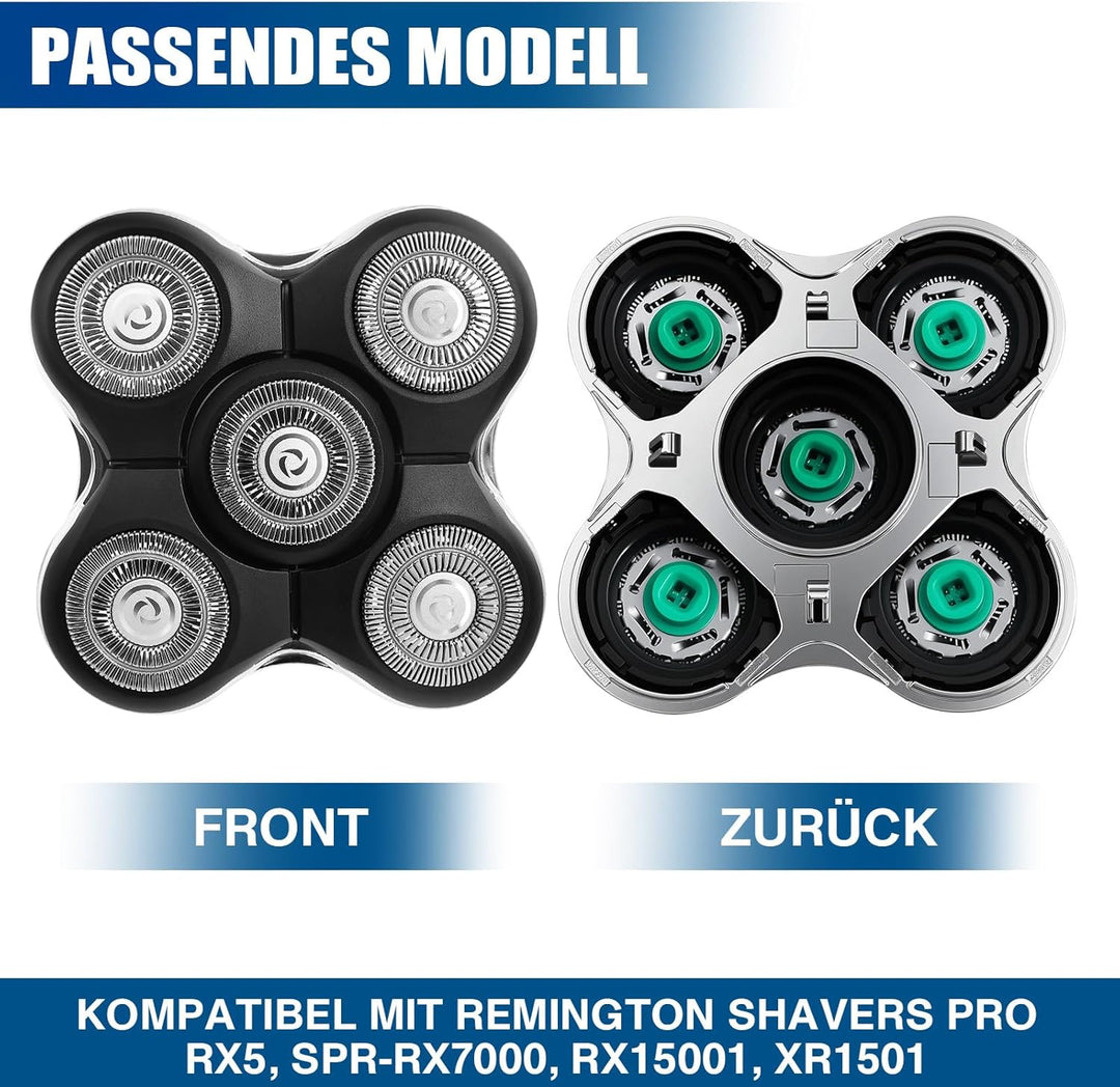 Ersatzköpfe für Remington Balder Pro Rasierer – passend für Modelle RX5/XR7000/XR1500/XR1501 – 5 Dua