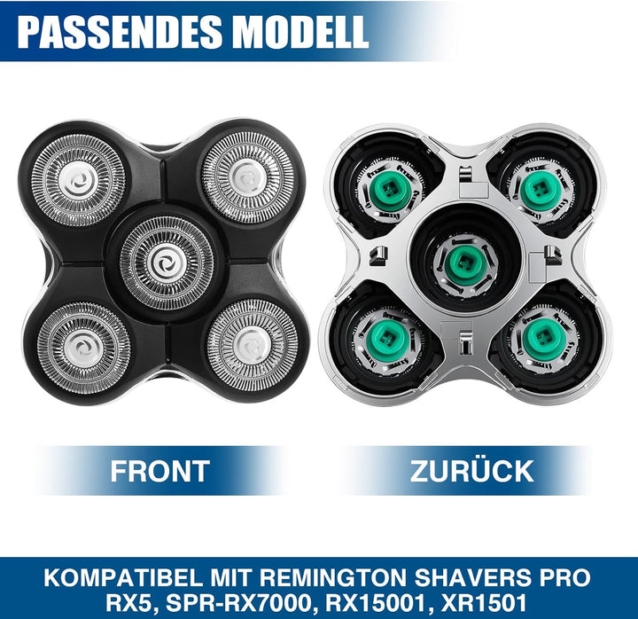 Ersatzköpfe für Remington Balder Pro Rasierer – passend für Modelle RX5/XR7000/XR1500/XR1501 – 5 Dua