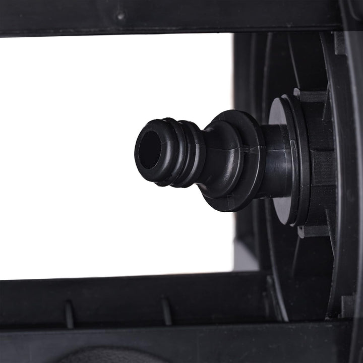 Relaxdays Schlauchtrommel, für 30 m 1/2" Schlauch, Stahl, Kunststoff, Schlauchhalter, HBT: 38 x 42 x