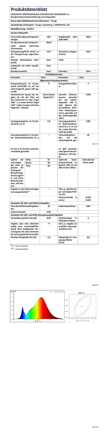 Trango 4-flammig 2935-042 LED Deckenleuchte *FINNO* in Edelstahl-Optik inkl. 4x 3 Watt GU10 LED Leuc