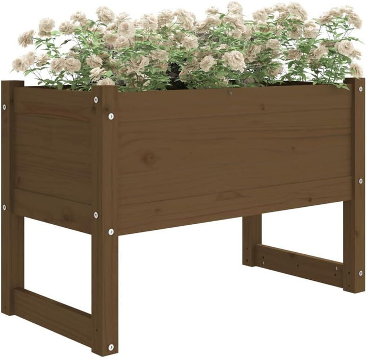 homiuse Pflanzkübel Honigbraun 78x40x52 cm Massivholz KieferHochbeet Blumentopf Gross PflanzküBel Gr