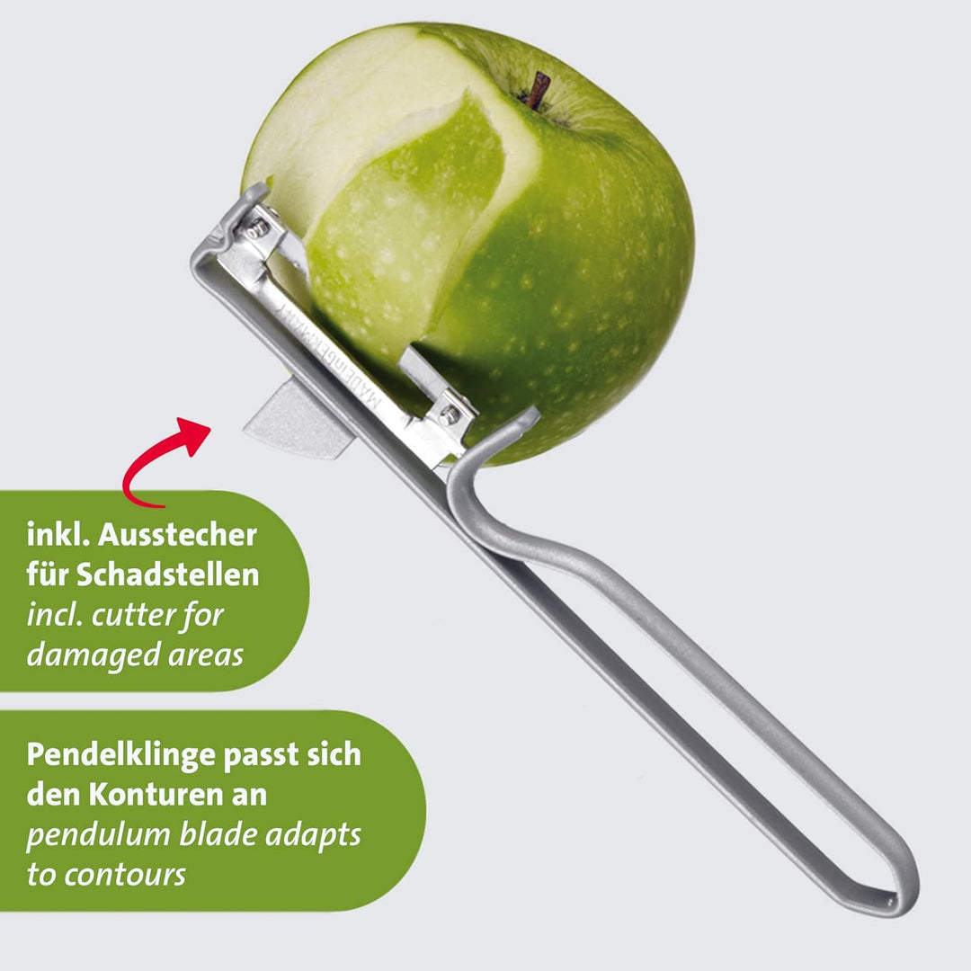 Westmark Apfel- und Birnenteiler-Set, 2 tlg., Apfel- u. Birnenteiler + Sparschäler, Rostfreier Edels