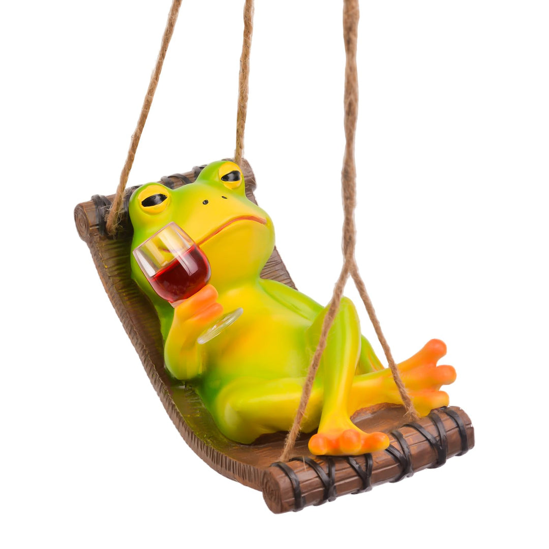 Gartenfrosch-Statuen, hängende Frosch-Gartenfiguren, Dekorationen für drinnen und draussen, Baumschm