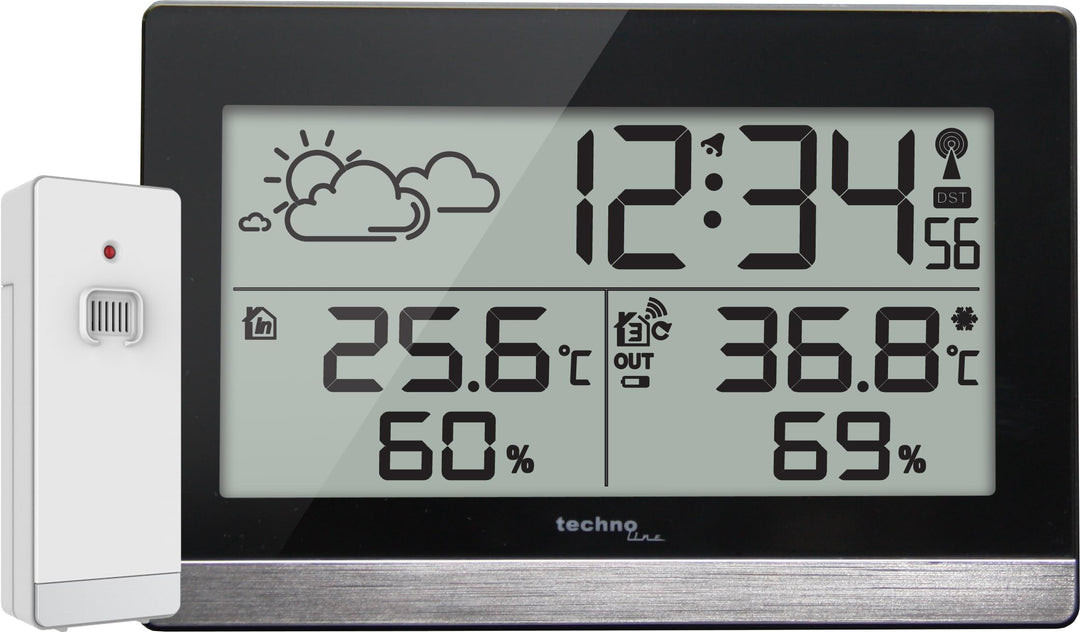 Technoline Wetterstation WS9255 inkl. Aussensender TX205D-TH, Wettervorhersagen, Innentemperatur, Au