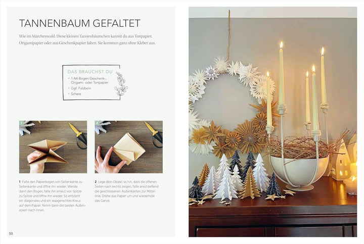 Weihnachtsdeko basteln – Weihnachtliche Papierdeko: Sterne, Kränze, Baumschmuck: Papierbasteln für d