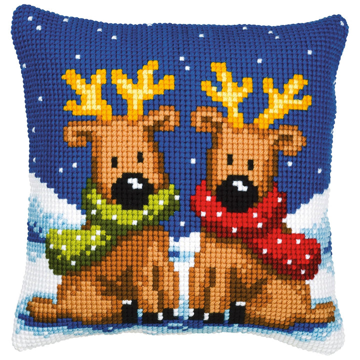 Vervaco PN-0008726 VER Kreuzstichkissen Rentiere Small Multicolor, Small Multicolor