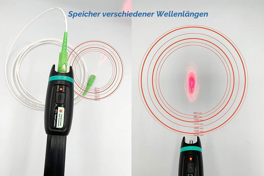 Elfcam® - Glasfaserkabel Tester, 30mW 30KM Visuelle Fehlersuche für LWL LC SC FC ST E2000, Glasfaser