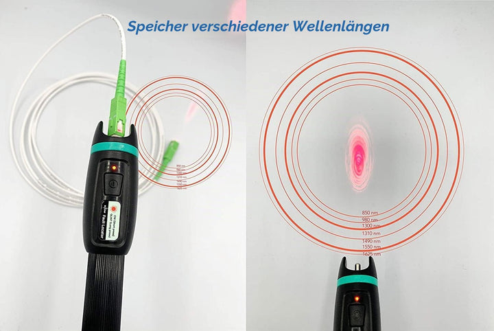 Elfcam® - Glasfaserkabel Tester, 30mW 30KM Visuelle Fehlersuche für LWL LC SC FC ST E2000, Glasfaser